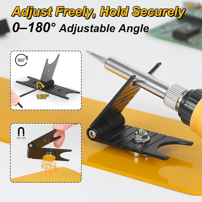 NOEVSBIG Helping Hands Soldering Station with Magnetic 6 Sturdy Flexible Arms, Compact and Stable Metal Base, Soldering Iron Holder,360° Fully Adjustable Clamp for Soldering, Electronics, PCB Repair - Image 5